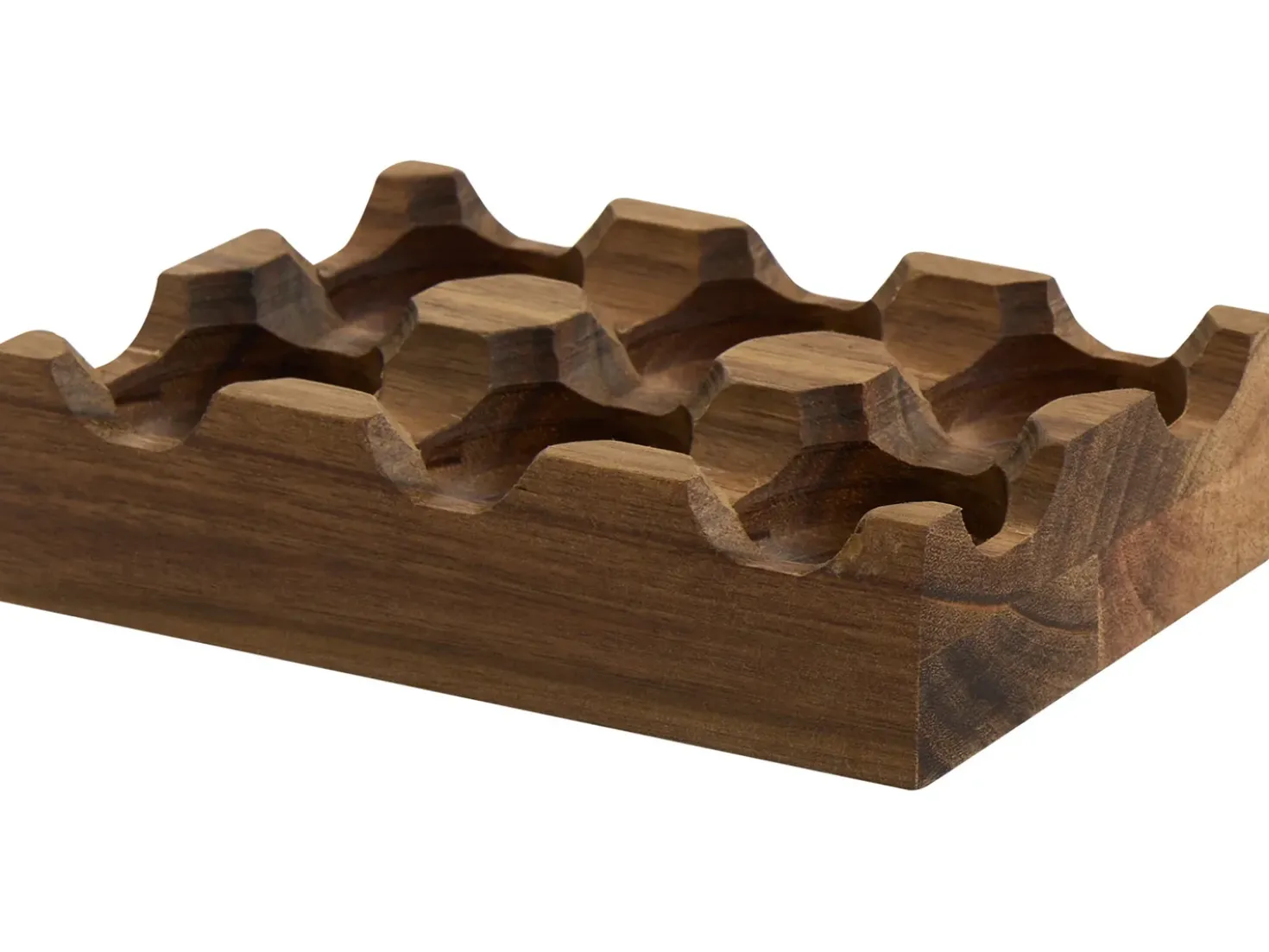 Set da 6 Portauova con 2 supporti FOURNIL Legno d'acacia Marrone