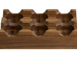 Set da 6 Portauova con 2 supporti FOURNIL Legno d'acacia Marrone