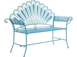 Set da bistrot con panca PAVIA Metallo Blu