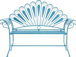 Set da bistrot con panca PAVIA Metallo Blu