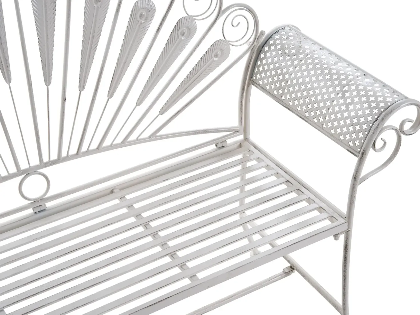 Set da bistrot con panca PAVIA Metallo Bianco sporco