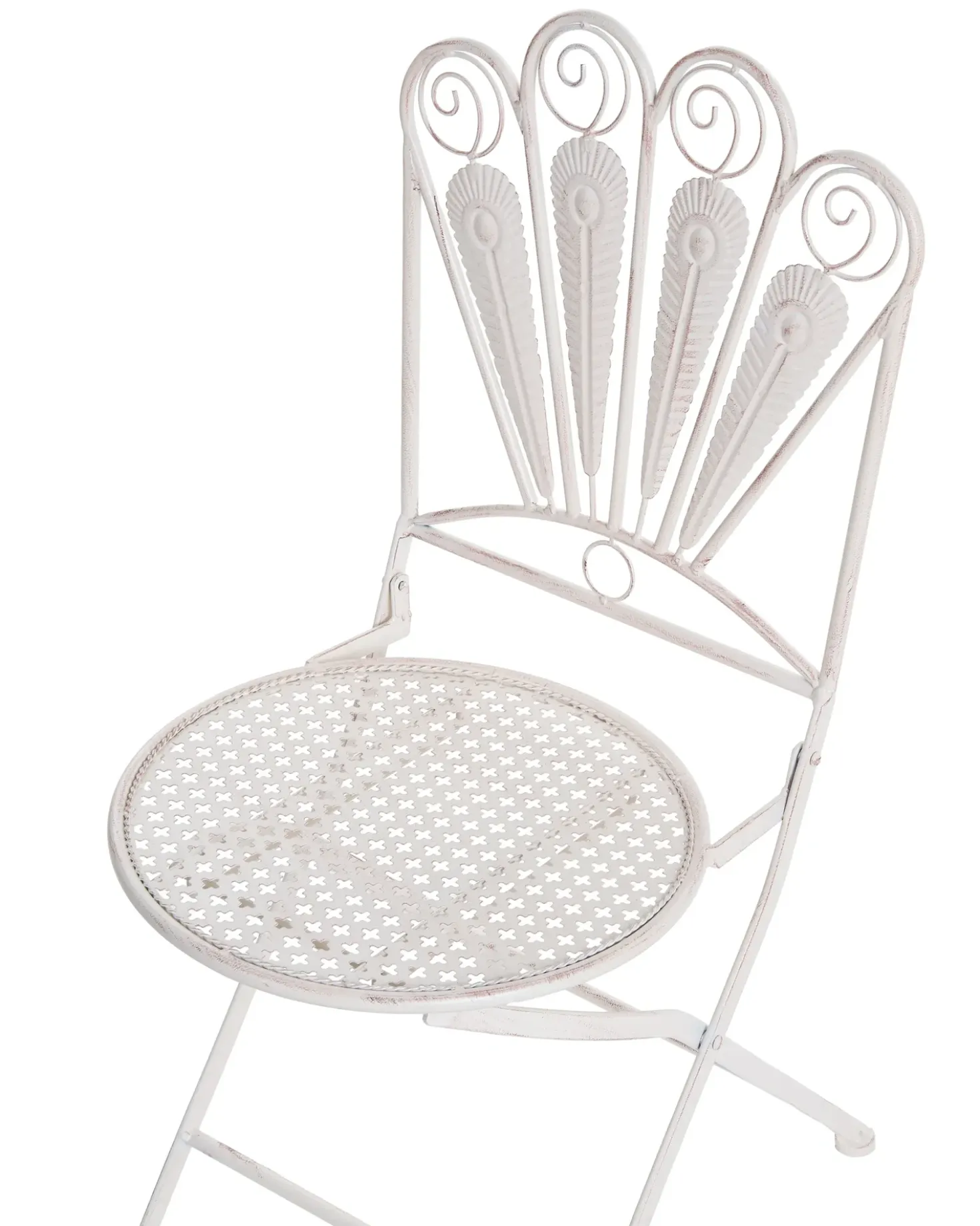 Set da bistrot con panca PAVIA Metallo Bianco sporco