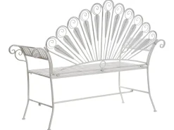 Set da bistrot con panca PAVIA Metallo Bianco sporco