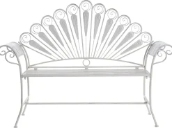 Set da bistrot con panca PAVIA Metallo Bianco sporco
