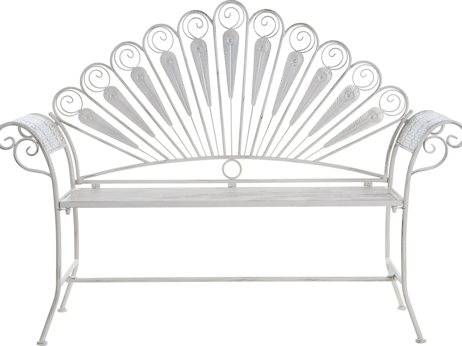 Set da bistrot con panca PAVIA Metallo Bianco sporco