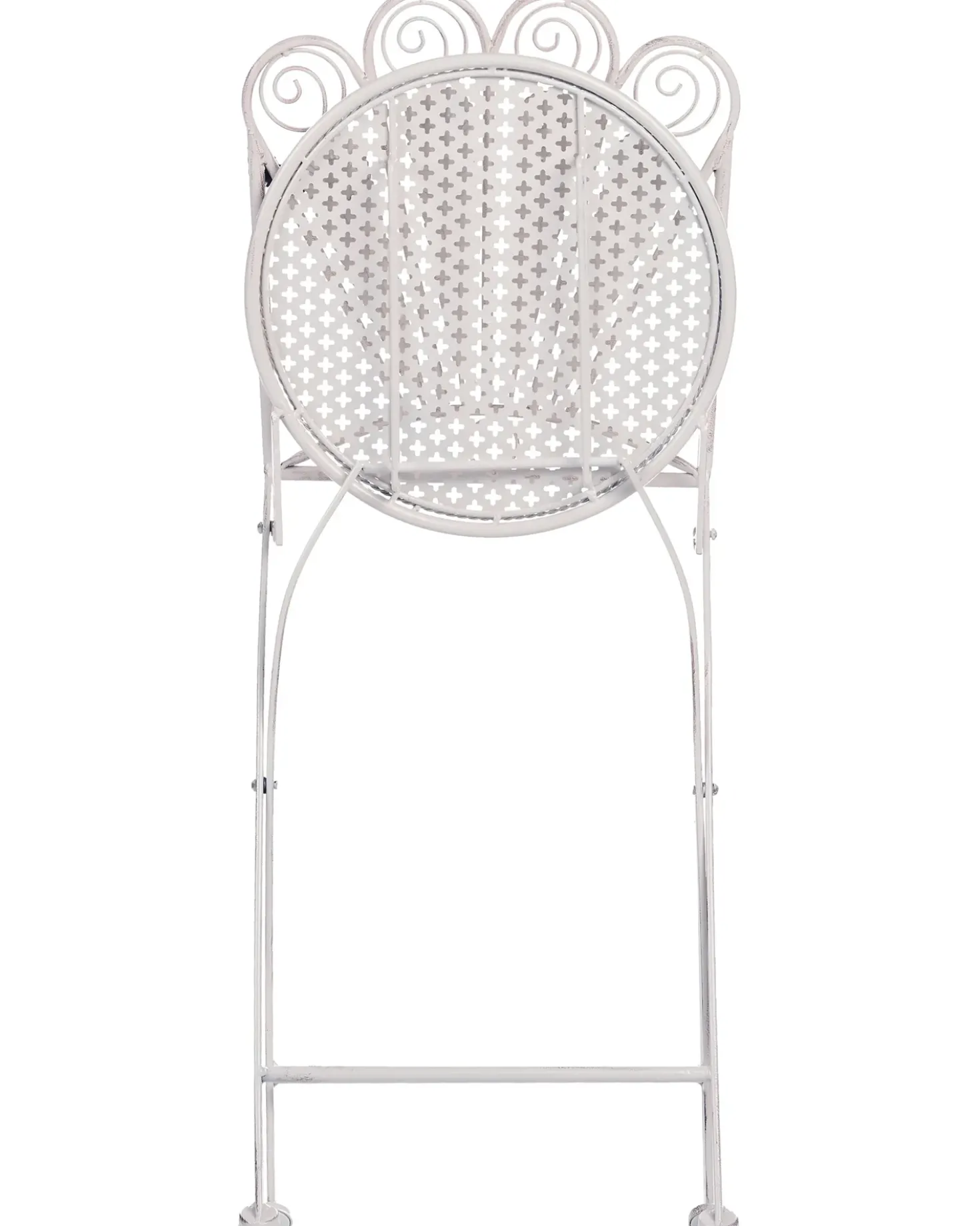 Set da bistrot con panca PAVIA Metallo Bianco sporco