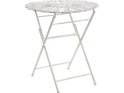Set da bistrot con panca PAVIA Metallo Bianco sporco