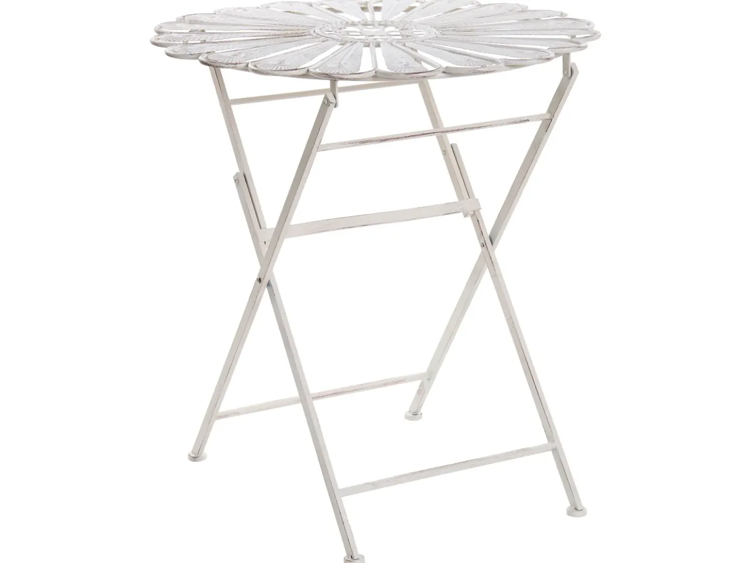 Set da bistrot con panca PAVIA Metallo Bianco sporco