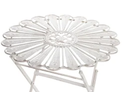 Set da bistrot con panca PAVIA Metallo Bianco sporco