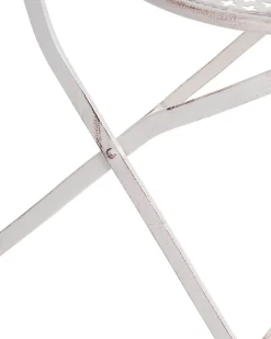 Set da bistrot con panca PAVIA Metallo Bianco sporco