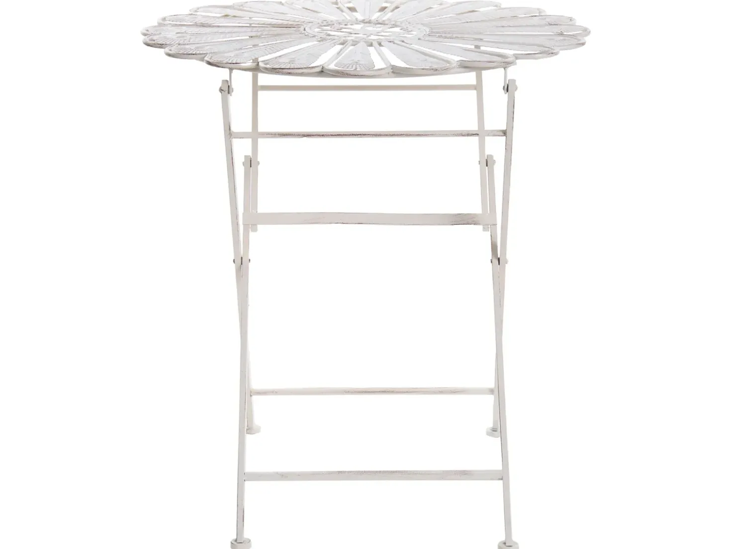 Set da bistrot con panca PAVIA Metallo Bianco sporco