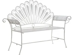 Set da bistrot con panca PAVIA Metallo Bianco sporco