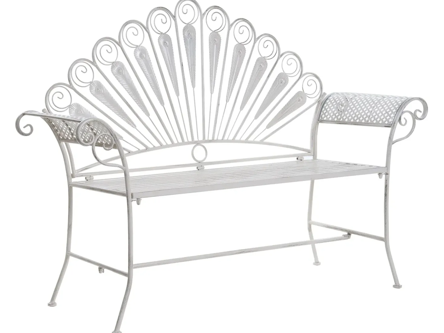 Set da bistrot con panca PAVIA Metallo Bianco sporco