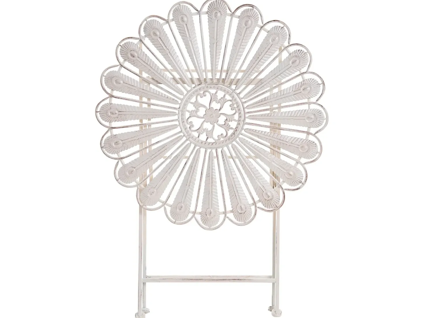 Set da bistrot con panca PAVIA Metallo Bianco sporco
