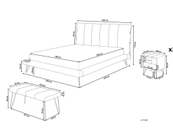 Set da camera da letto Pelle sintetica BETIN 180 x 200 cm Beige sabbia