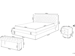 Set da camera da letto Pelle sintetica ESSONNE 160 x 200 cm Beige