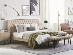 Set da camera da letto Pelle sintetica ESSONNE 160 x 200 cm Beige