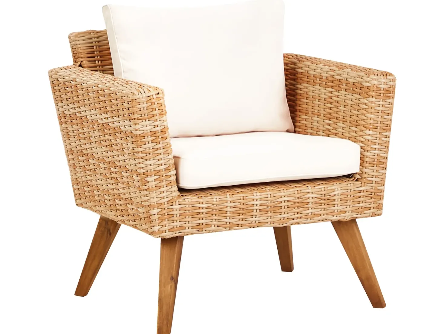 Set da giardino con tavolo 4 posti VITTORIA Rattan sintetico (PE) Bianco sporco