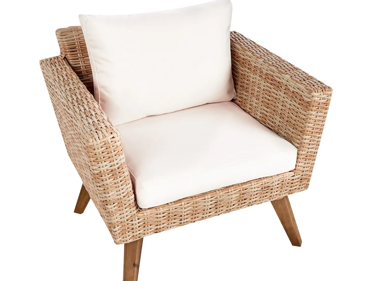 Set da giardino con tavolo 4 posti VITTORIA Rattan sintetico (PE) Bianco sporco