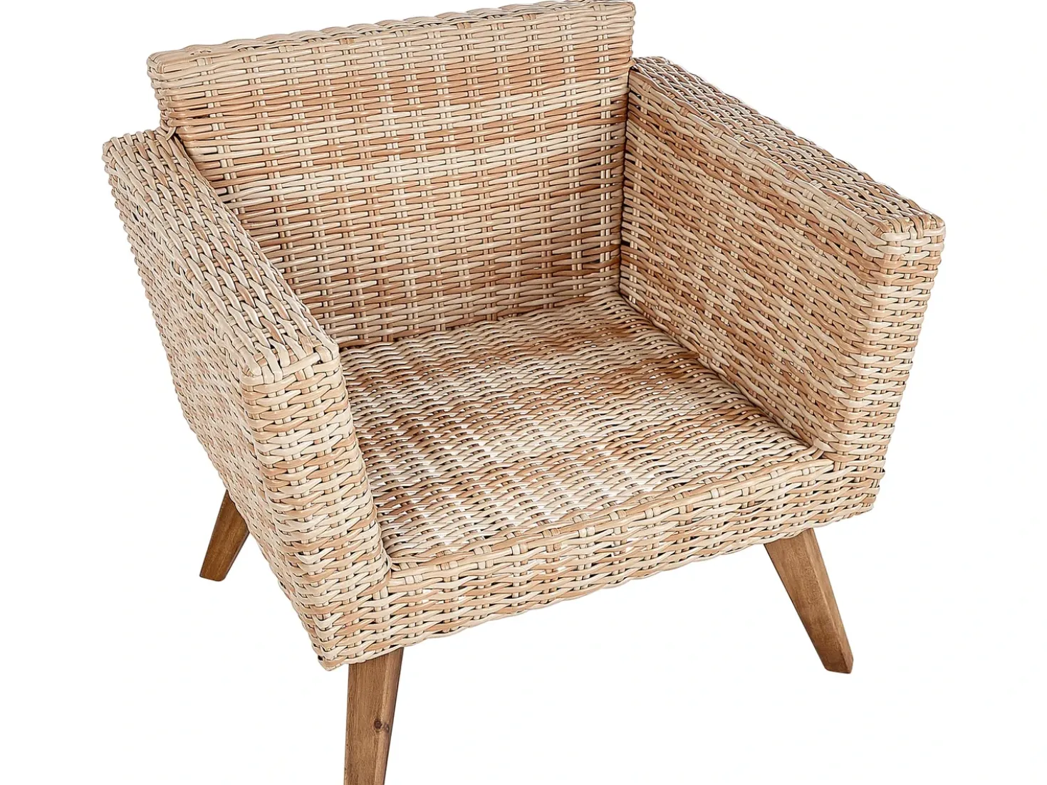 Set da giardino con tavolo 4 posti VITTORIA Rattan sintetico (PE) Bianco sporco