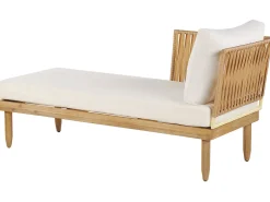 Set da giardino con tavolo 4 posti CREMONA Lato destro Legno d'acacia Bianco sporco