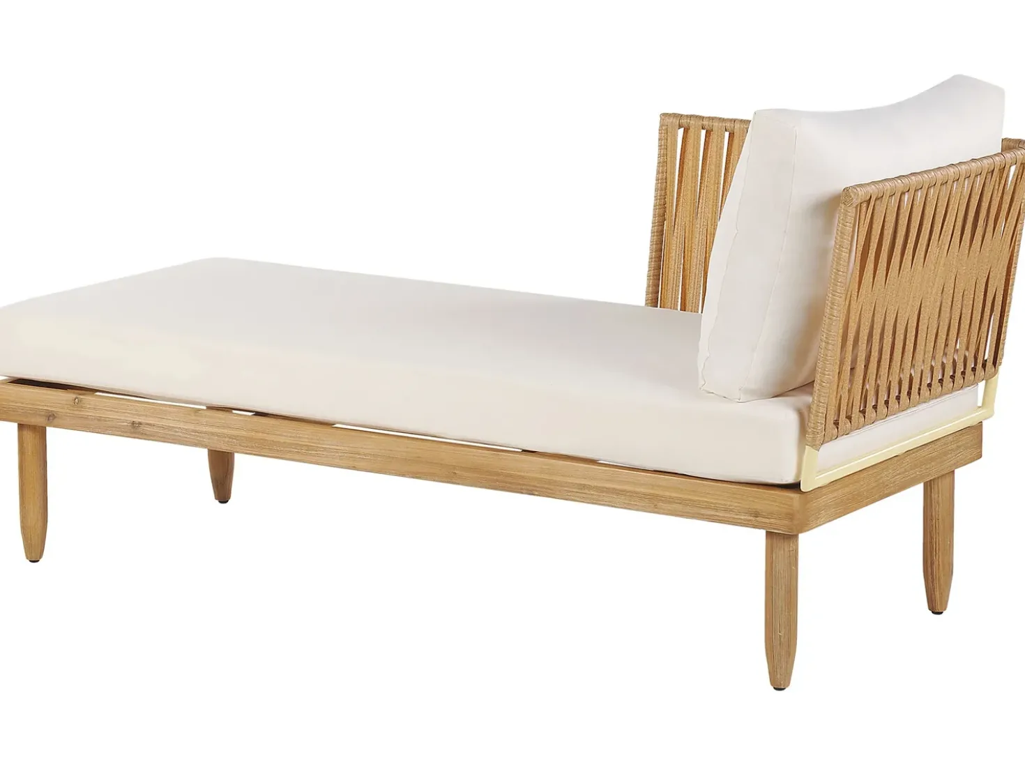 Set da giardino con tavolo 4 posti CREMONA Lato destro Legno d'acacia Bianco sporco