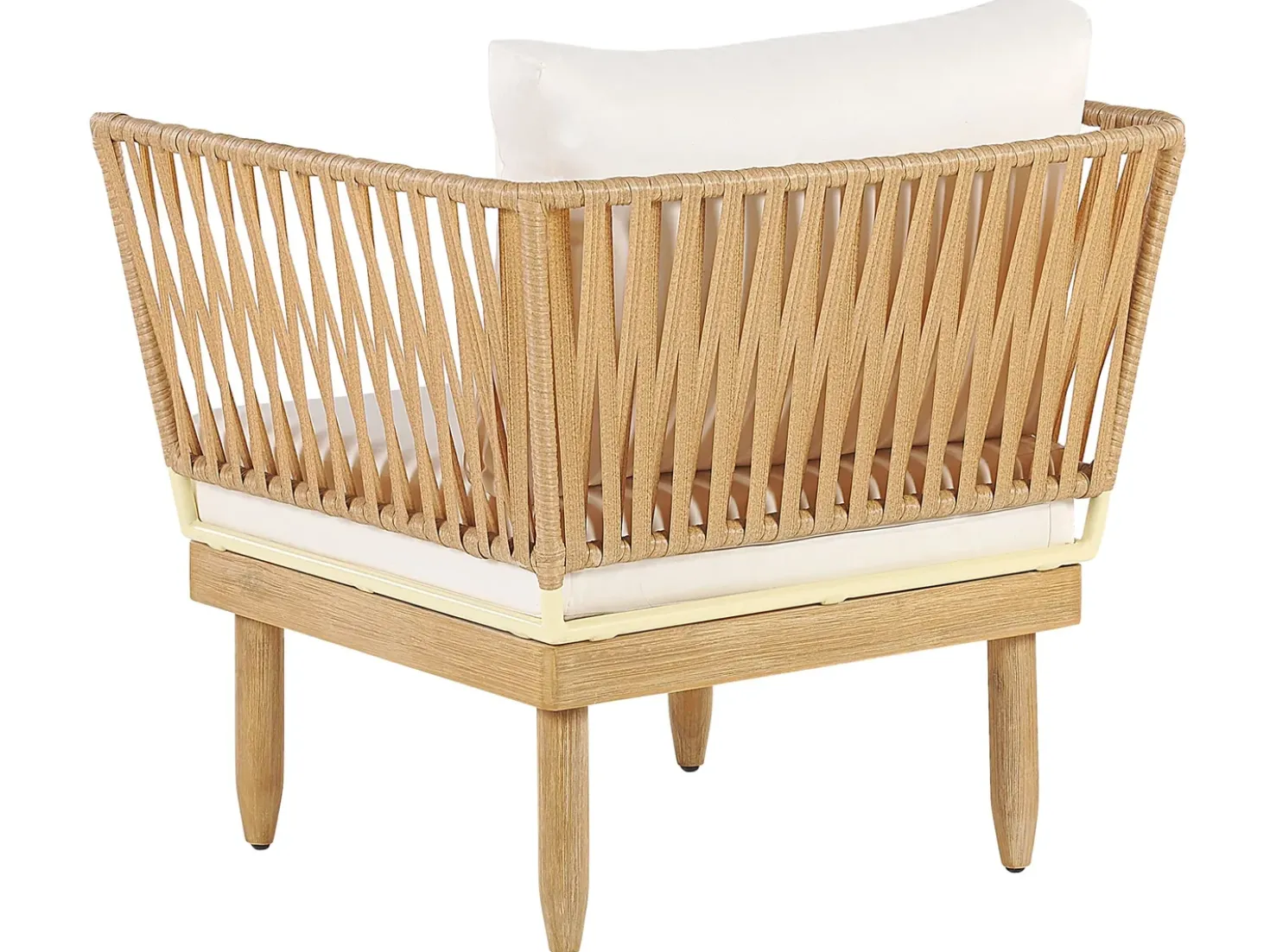 Set da giardino con tavolo 4 posti CREMONA Lato destro Legno d'acacia Bianco sporco