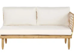 Set da giardino con tavolo 4 posti CREMONA Lato destro Legno d'acacia Bianco sporco