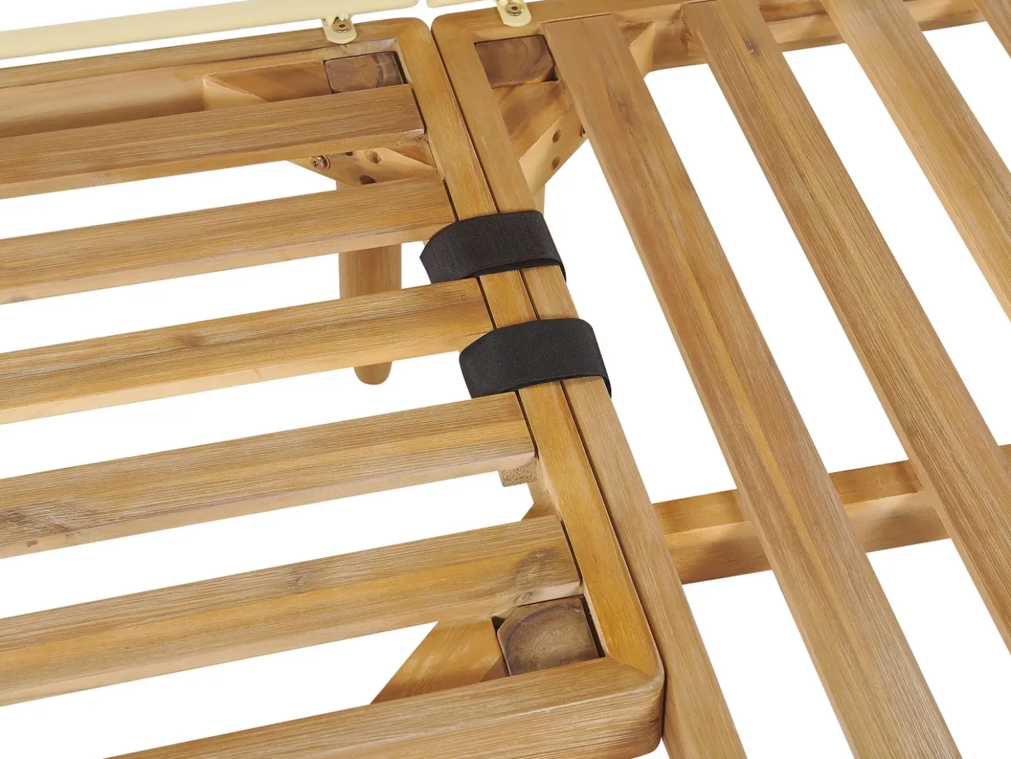 Set da giardino con tavolo 4 posti CREMONA Lato destro Legno d'acacia Bianco sporco