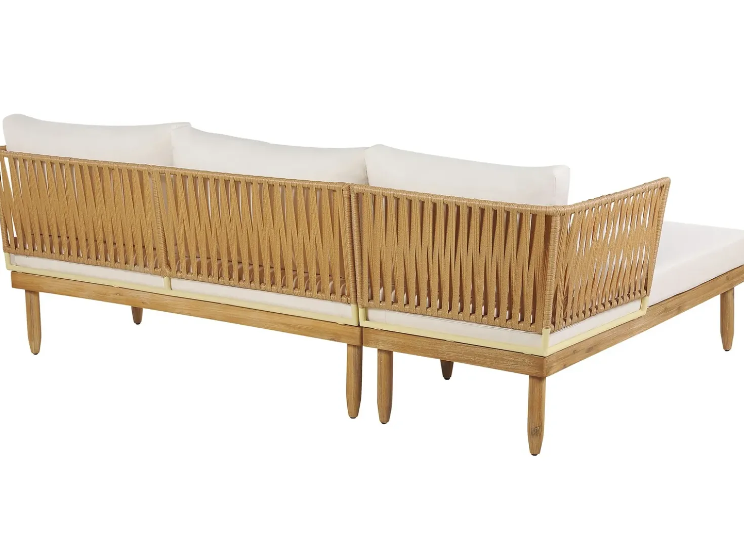 Set da giardino con tavolo 4 posti CREMONA Lato destro Legno d'acacia Bianco sporco