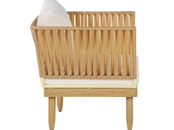 Set da giardino con tavolo 4 posti CREMONA Lato destro Legno d'acacia Bianco sporco