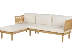 Set da giardino con tavolo 4 posti CREMONA Lato destro Legno d'acacia Bianco sporco
