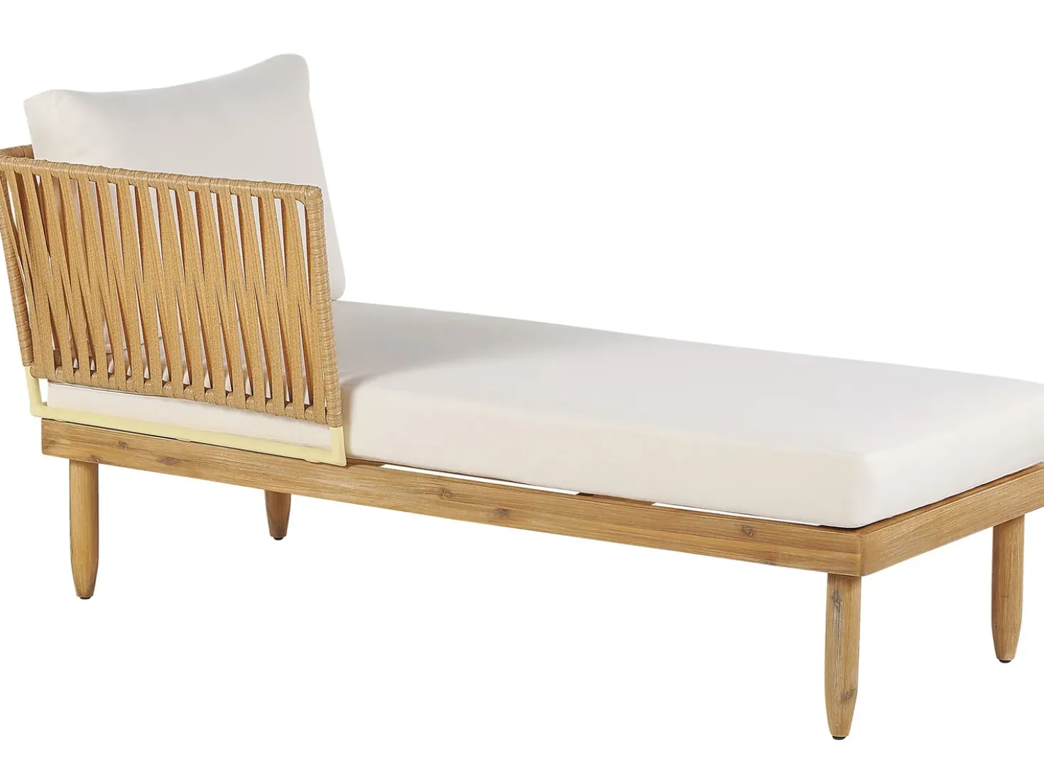 Set da giardino con tavolo 4 posti CREMONA Lato destro Legno d'acacia Bianco sporco