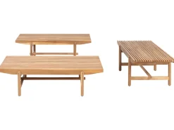 Set da giardino con tavolo 2 posti GIAVENO Legno d'acacia Bianco sporco
