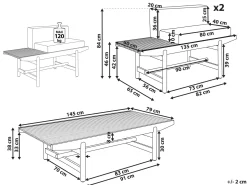 Set da giardino con tavolo 2 posti GIAVENO Legno d'acacia Bianco sporco
