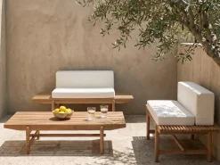 Set da giardino con tavolo 2 posti GIAVENO Legno d'acacia Bianco sporco
