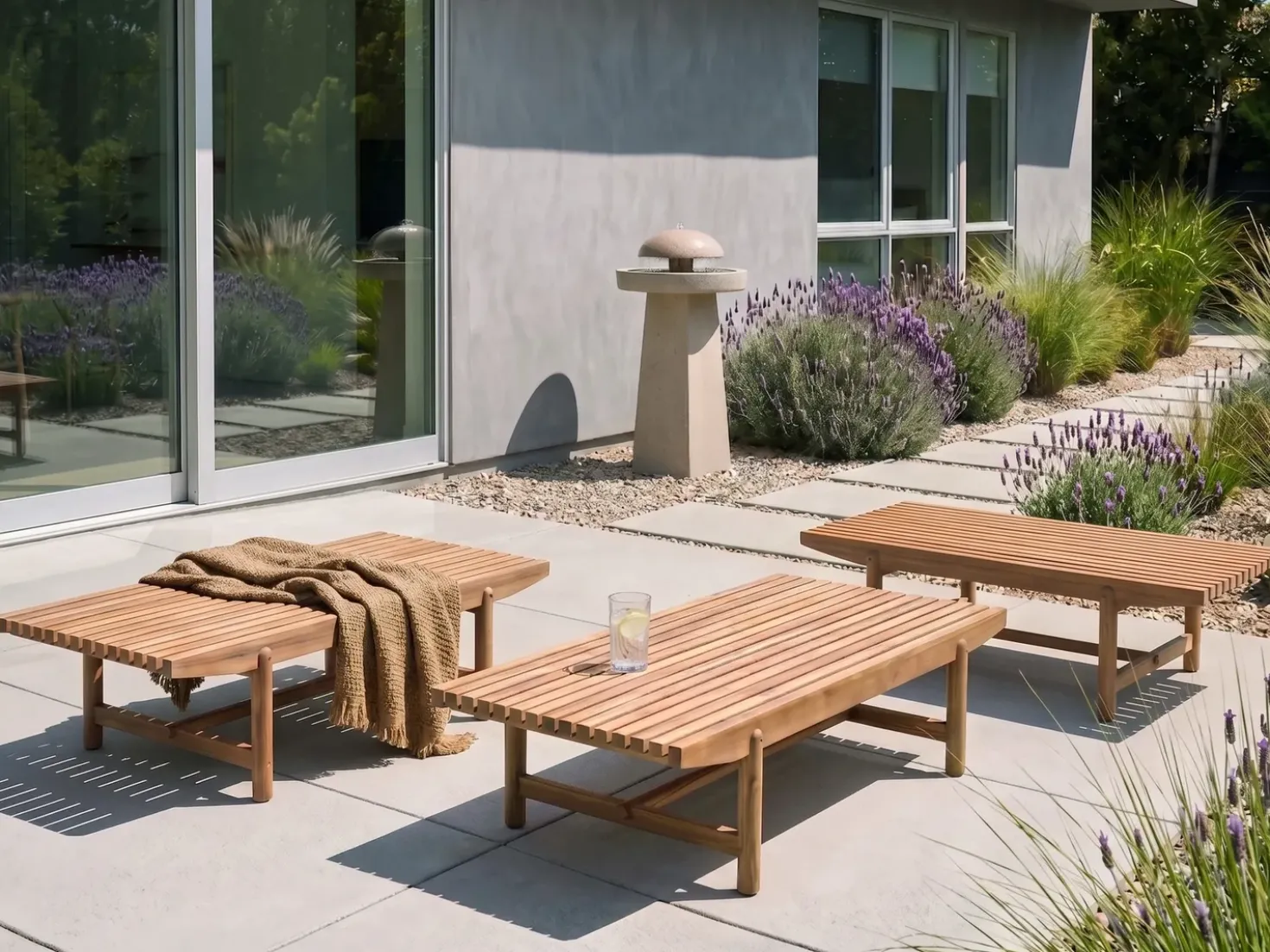 Set da giardino con tavolo 2 posti GIAVENO Legno d'acacia Bianco sporco