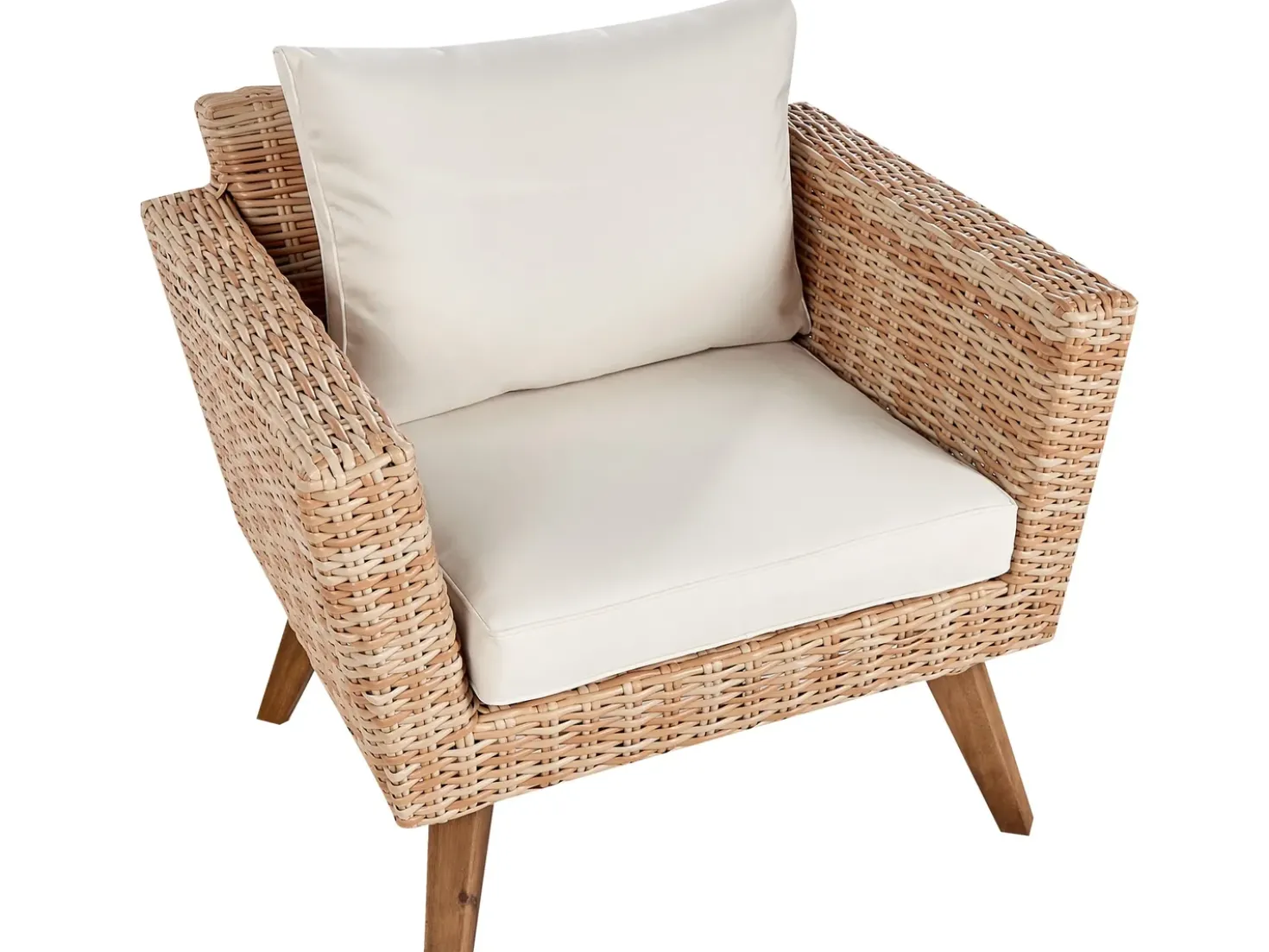 Set da giardino con tavolo 5 posti VITTORIA XL Rattan sintetico (PE) Bianco sporco
