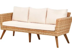 Set da giardino con tavolo 5 posti VITTORIA XL Rattan sintetico (PE) Bianco sporco
