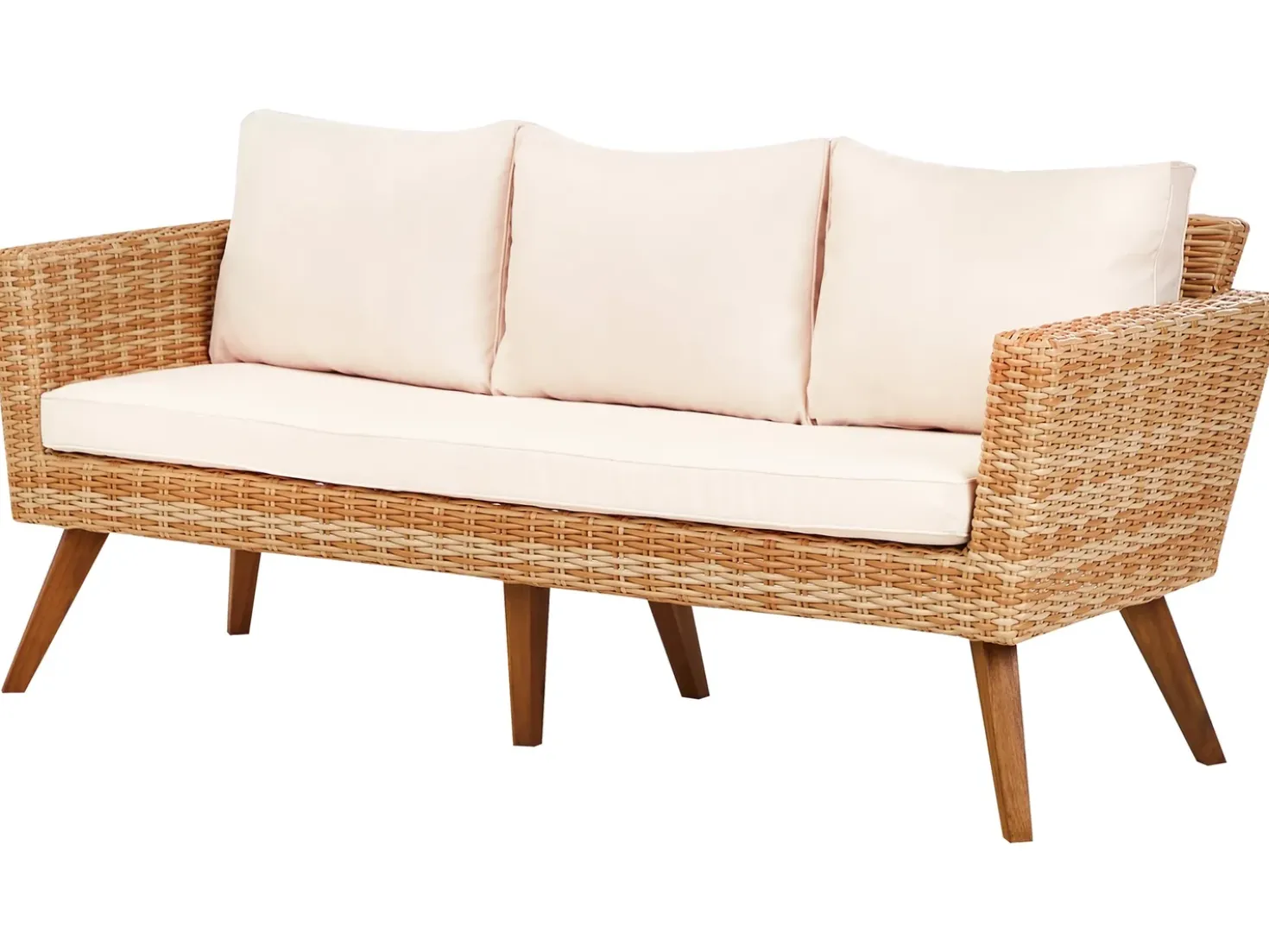 Set da giardino con tavolo 5 posti VITTORIA XL Rattan sintetico (PE) Bianco sporco