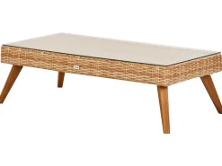 Set da giardino con tavolo 5 posti VITTORIA XL Rattan sintetico (PE) Bianco sporco