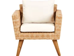 Set da giardino con tavolo 5 posti VITTORIA XL Rattan sintetico (PE) Bianco sporco