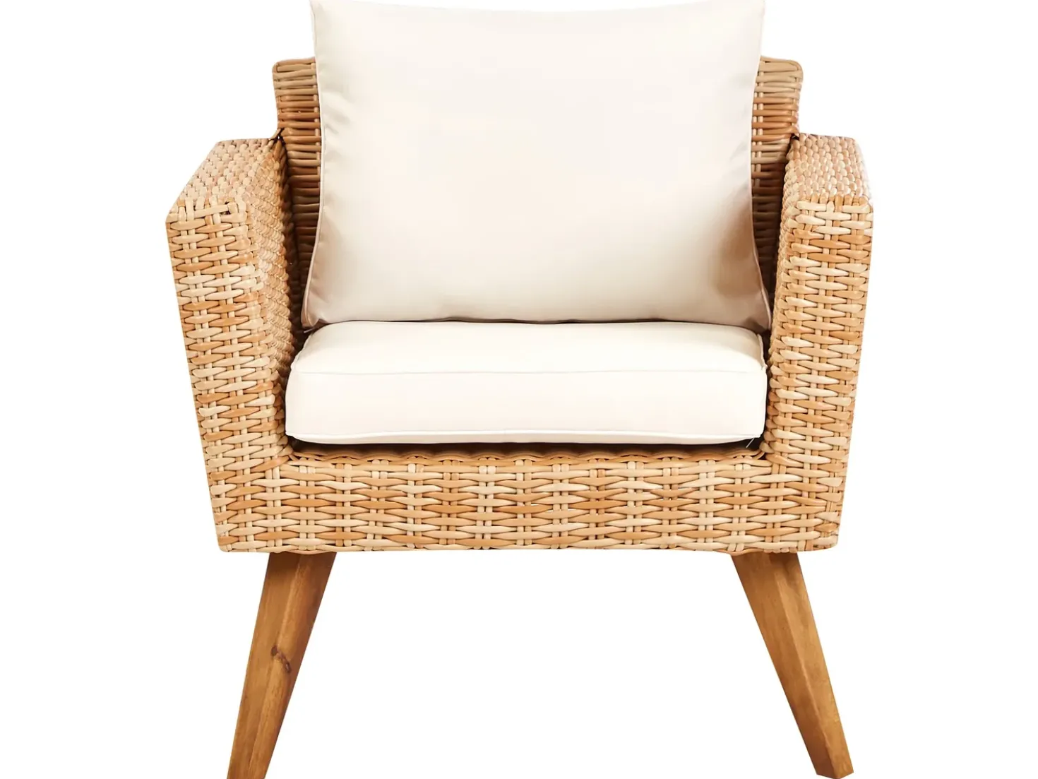 Set da giardino con tavolo 5 posti VITTORIA XL Rattan sintetico (PE) Bianco sporco