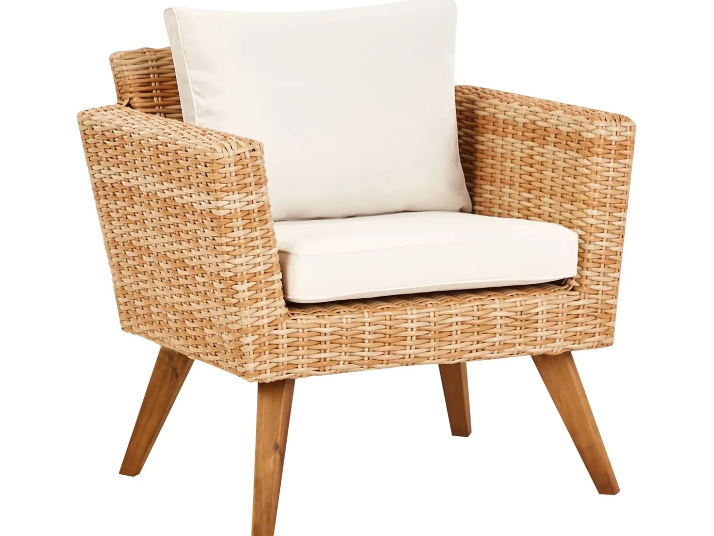 Set da giardino con tavolo 5 posti VITTORIA XL Rattan sintetico (PE) Bianco sporco