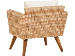 Set da giardino con tavolo 5 posti VITTORIA XL Rattan sintetico (PE) Bianco sporco