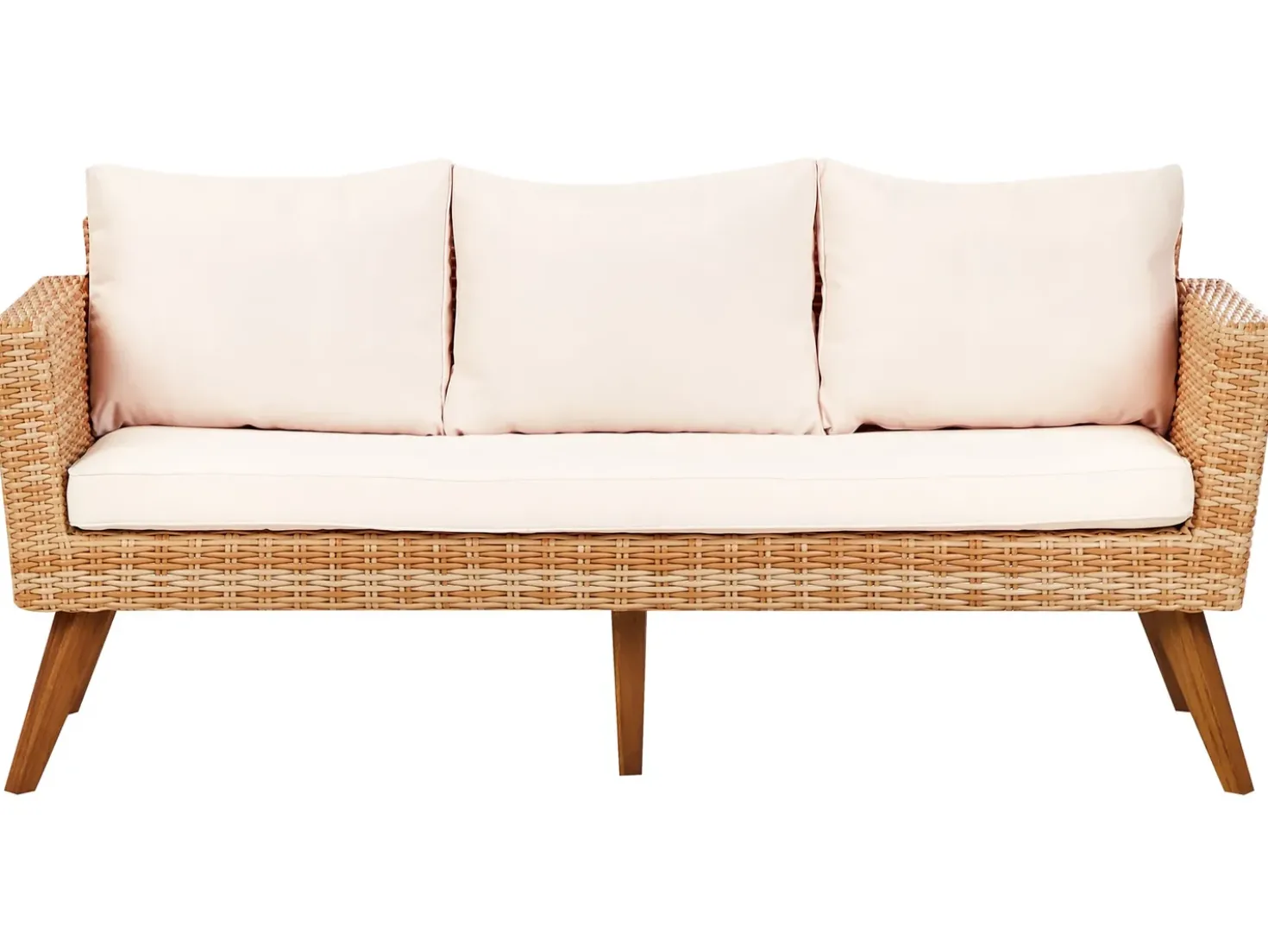 Set da giardino con tavolo 5 posti VITTORIA XL Rattan sintetico (PE) Bianco sporco