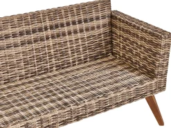 Set da giardino con tavolo 4 posti VITTORIA Rattan sintetico (PE) Verde oliva