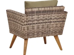 Set da giardino con tavolo 4 posti VITTORIA Rattan sintetico (PE) Verde oliva