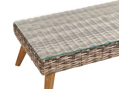 Set da giardino con tavolo 4 posti VITTORIA Rattan sintetico (PE) Verde oliva