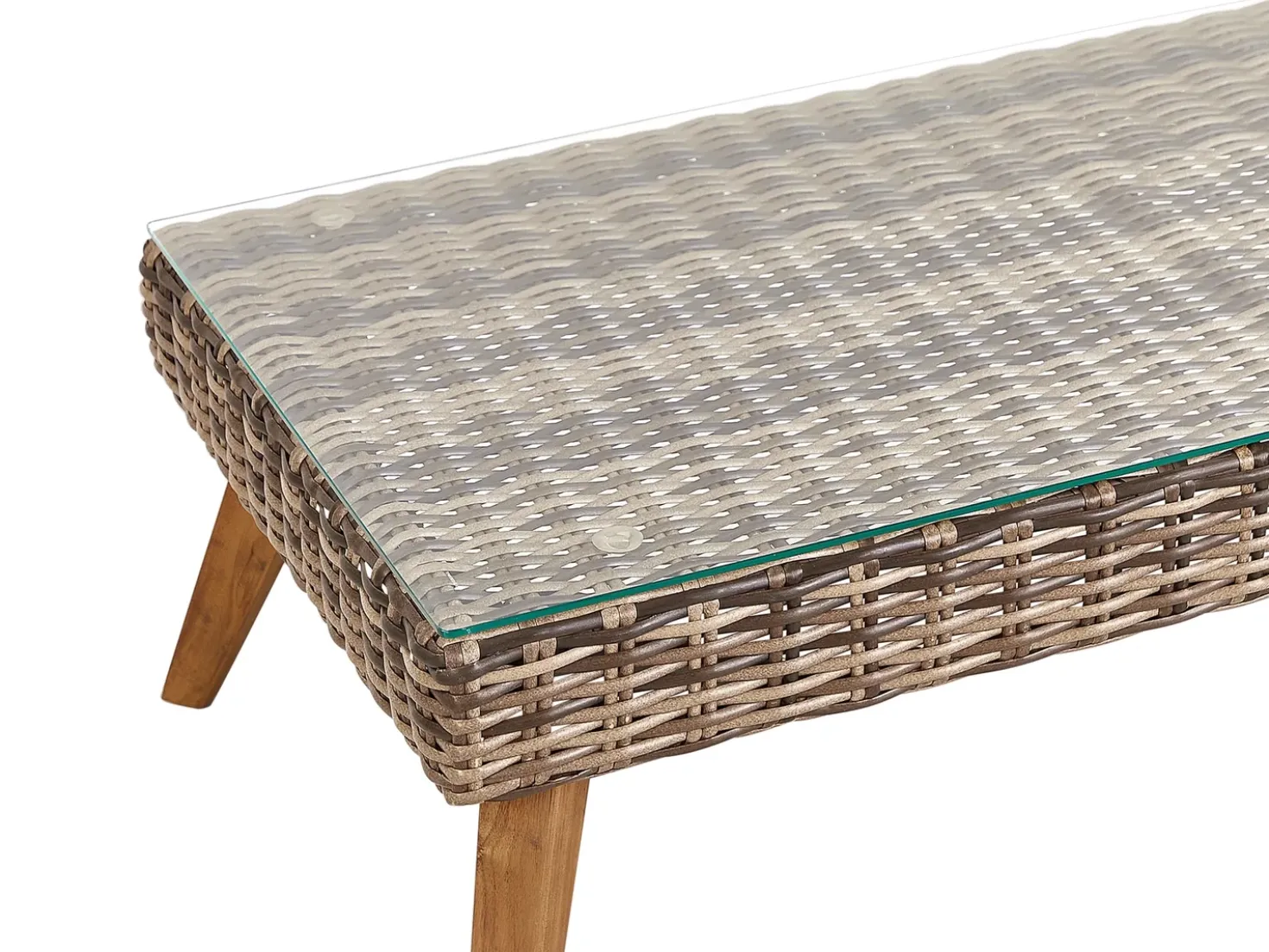 Set da giardino con tavolo 4 posti VITTORIA Rattan sintetico (PE) Verde oliva